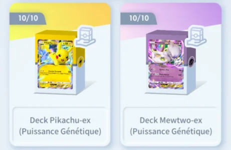 Decks d'emprunt Pokémon Pocket