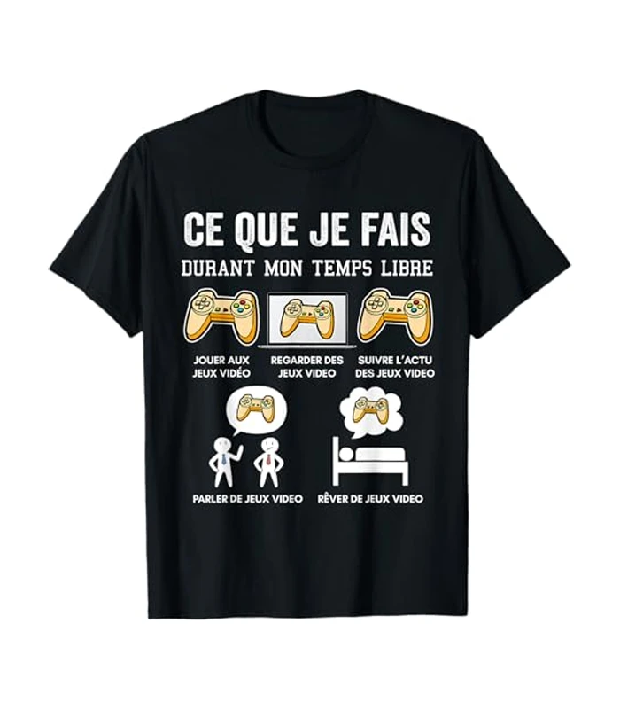 Tee T-shirt humoristique Gamer Geek pour homme femme enfant